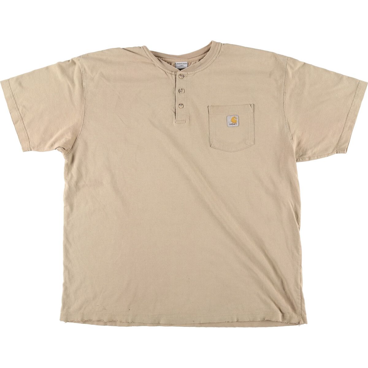 古着 カーハート Carhartt ヘンリーネック 半袖 ワンポイントロゴポケットTシャツ メンズXXL相当/eaa432282