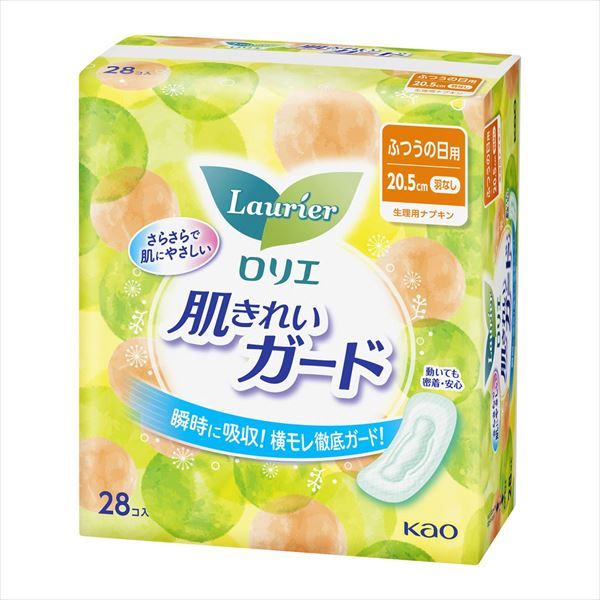 まとめ買い-24点セット ロリエ 肌きれいガード ふつうの日用 羽なし 花王 生理用品