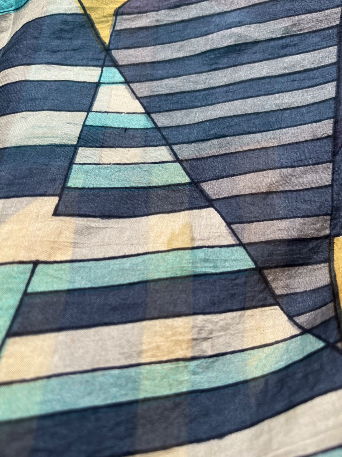 silk geometric art deco scarf