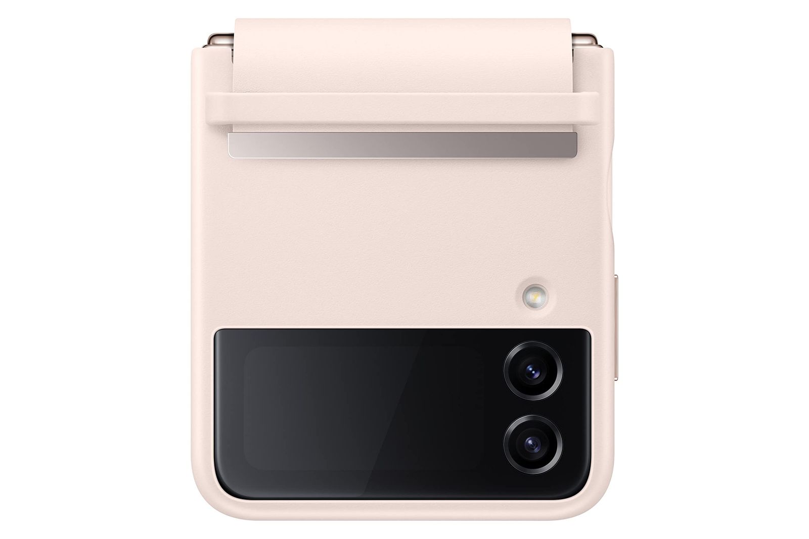 SAMSUNG Galaxy Z Flip4 フラップレザーカバー、保護、プレミアムラグジュアリー電話ケース、スリムスタイルデザイン、米国版、ピーチ [ピーチ] [レザー]