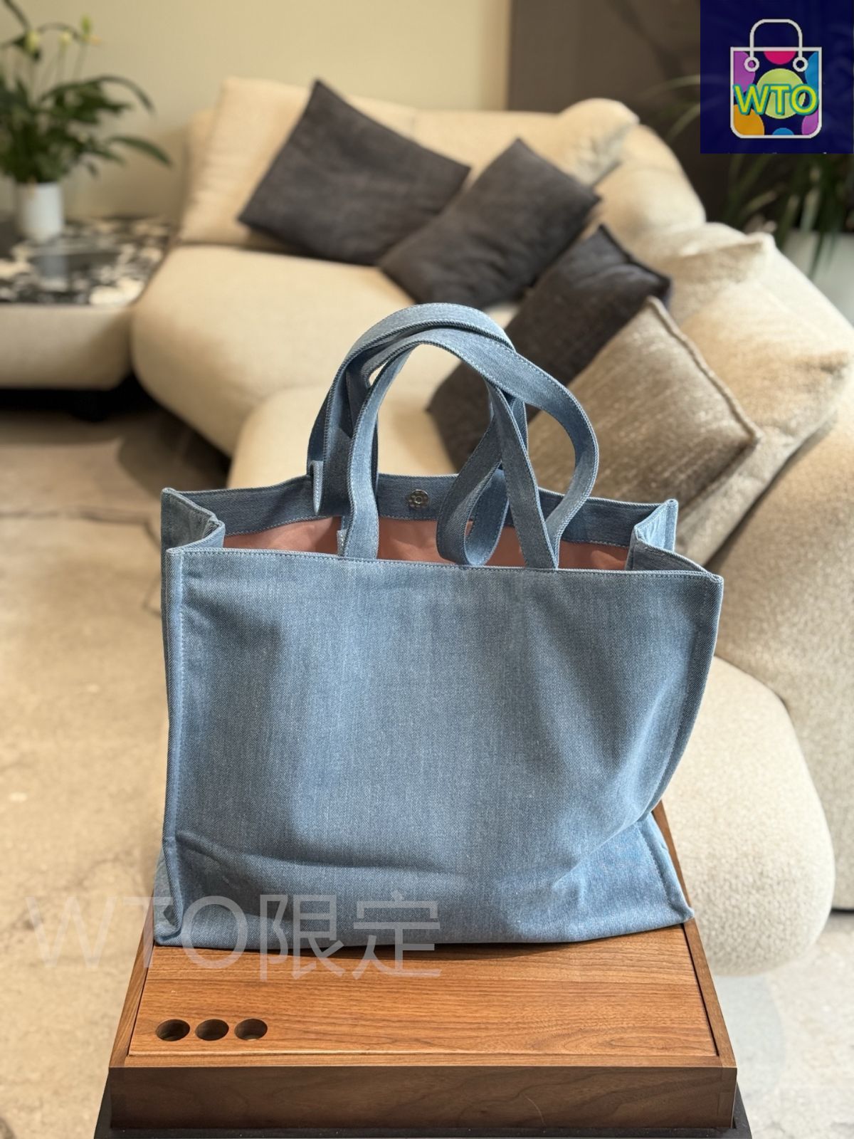Acne Studios ヴィンテージ デニム トートバッグ おしゃれアイテム Acne Studios レディース デニムトートバッグ の ライトブルー