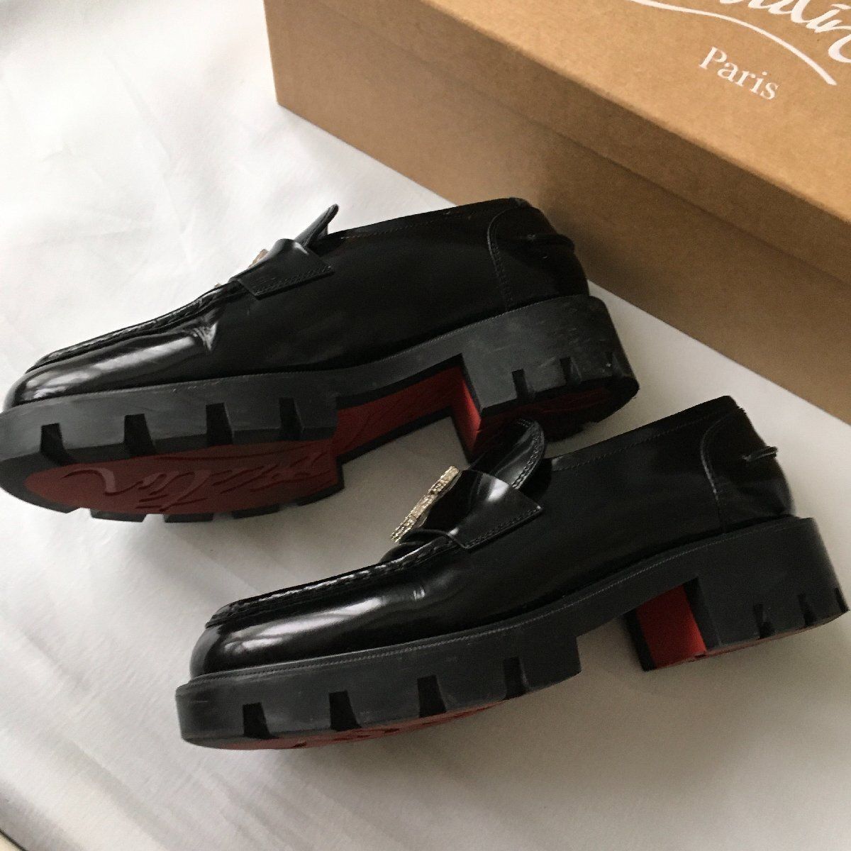 美品 クリスチャンルブタンChristian Louboutin レザー ローファー37 