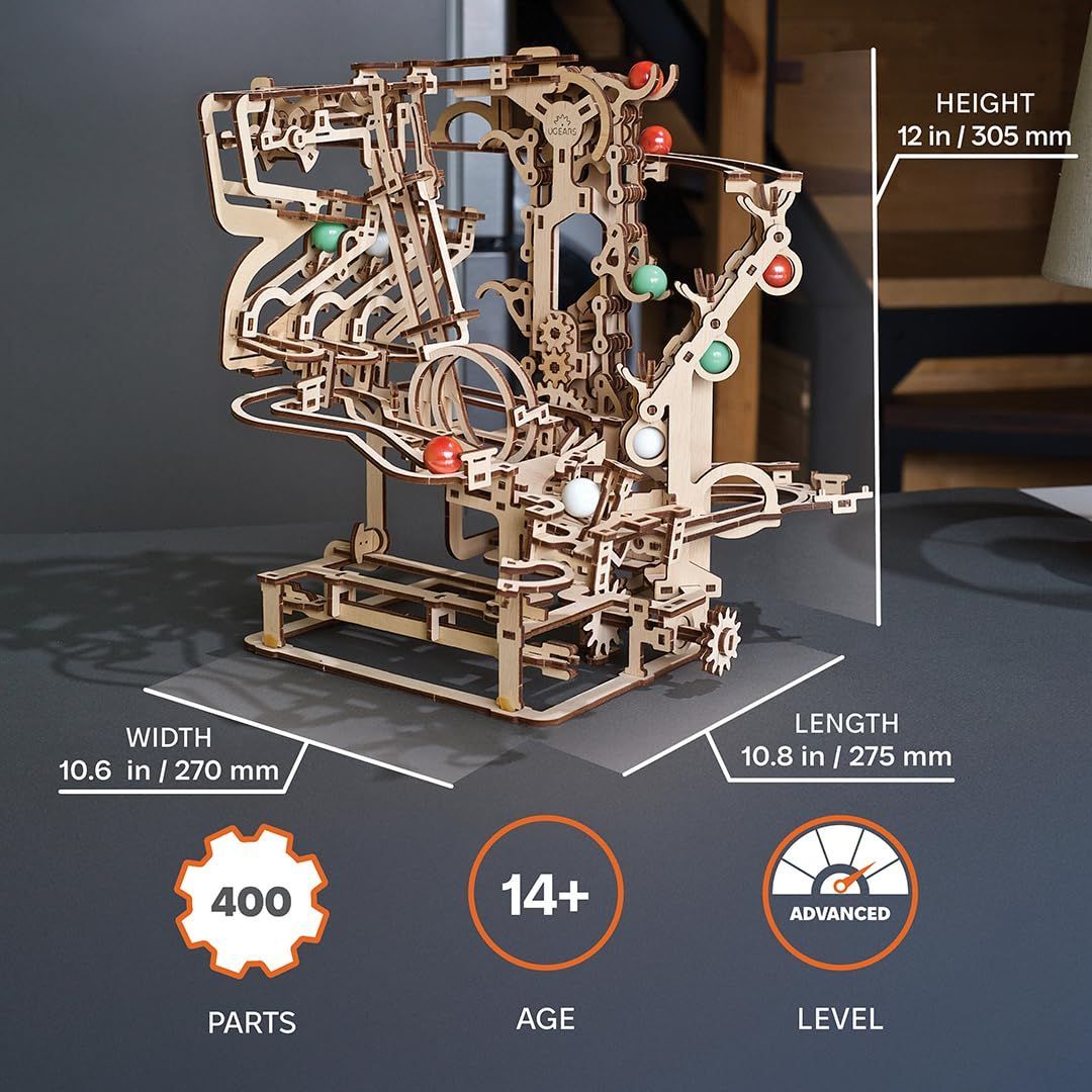 商品 Ugears マーブルランチェーンホイスト70156 木製パズル 工作 模型 接着剤工具不要 大人 子供