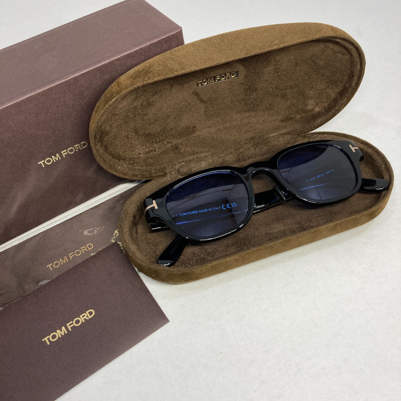 TOM FORD トムフォード カラーレンズ サングラス TF1041-D ECO 01V 48□21 145 *2 ブラック×ブルー