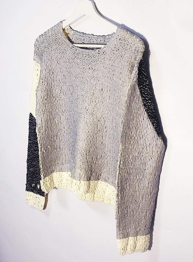 希少■イッセイミヤケ プリーツプリーズ 編み込み加工 ニットPP69-KK285 希少□イッセイミヤケ プリーツプリーズ 編み込み加工 ニット