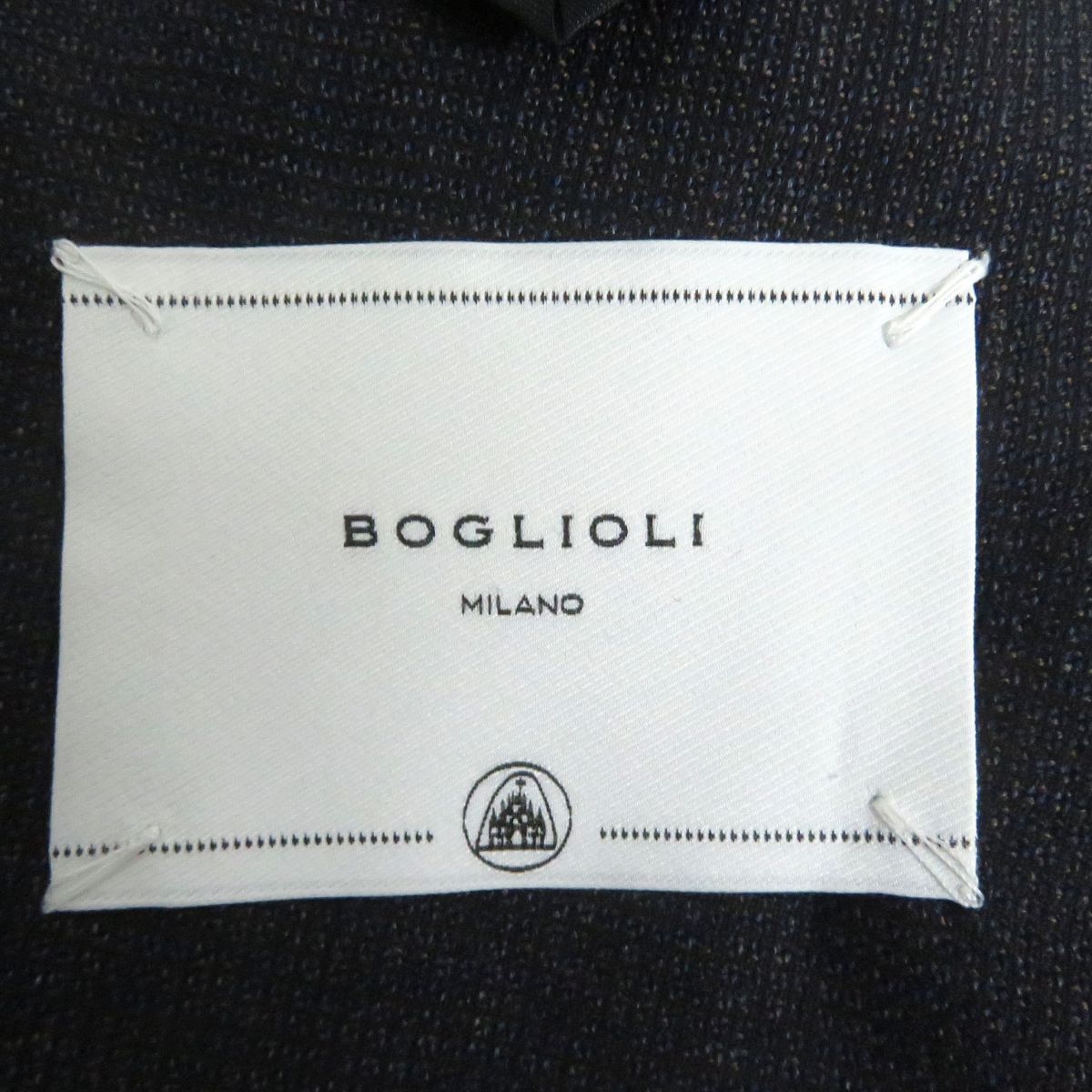 極美品□BOGLIOLI/ボリオリ ウール シングル アンコンジャケット/サマージャケット/ブレザー ネイビー 50 イタリア製 正規品 メンズ◎