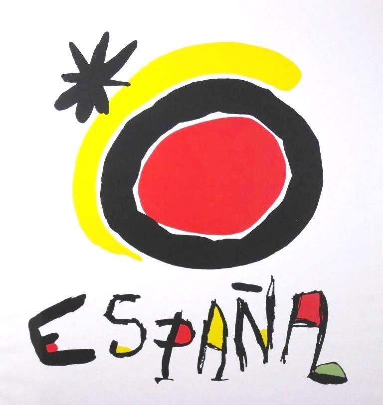 安い送料無料ジョアン・ミロ『ESPANA スペイン』◆リトグラフ◆抽象巨匠！人気！額装 石版画、リトグラフ