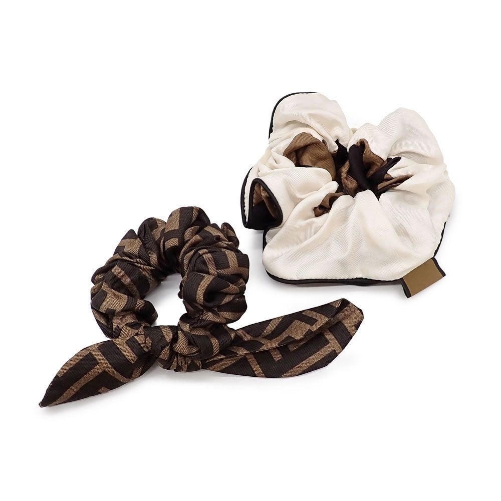 フェンディ シュシュ ヘアゴム FXT268 ズッカ柄 FFパターン ペカン  