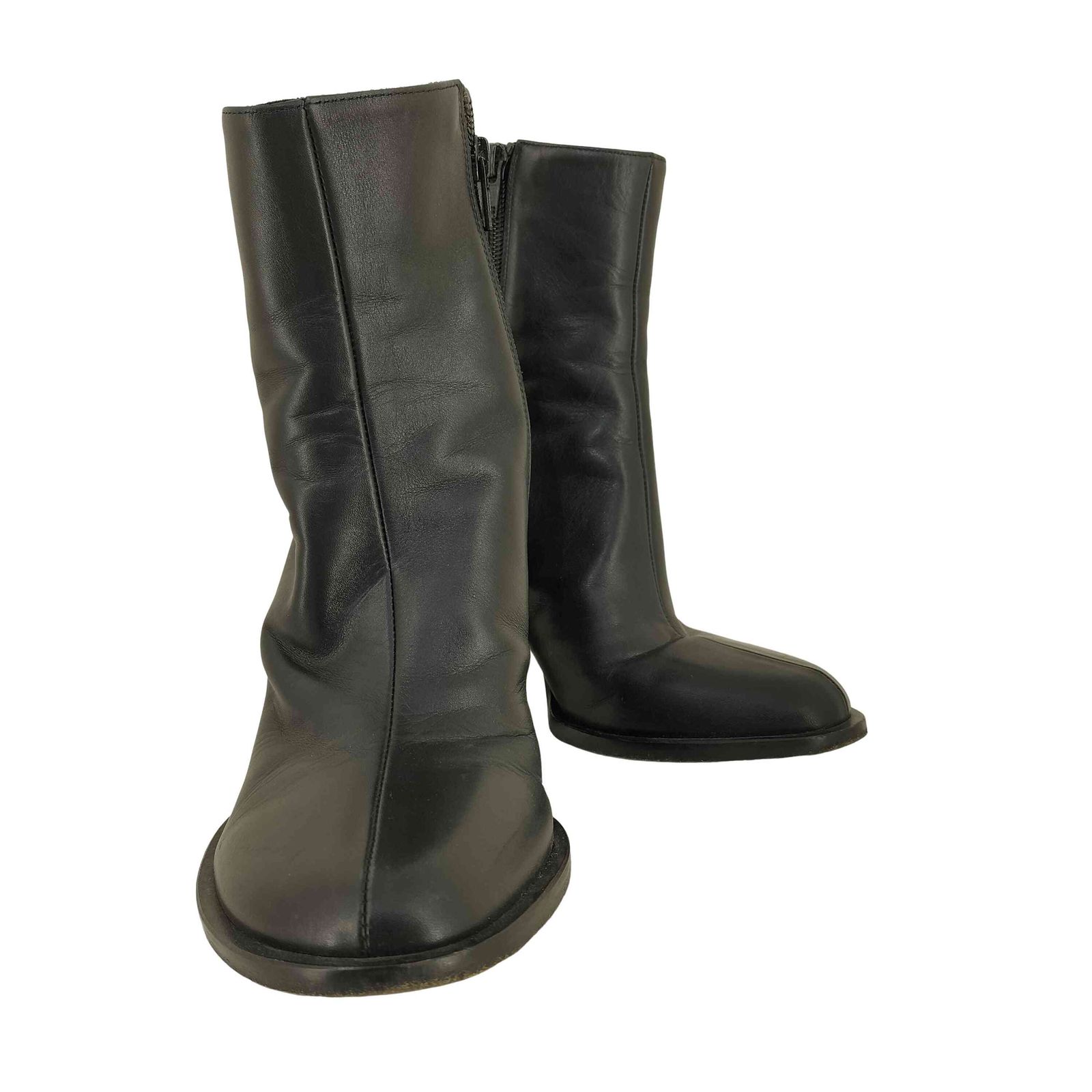 Ann DEMEULEMEESTER カーブヒールブーツ37 アンドゥムルメステール Ann DEMEULEMEESTER カーブヒールブーツ