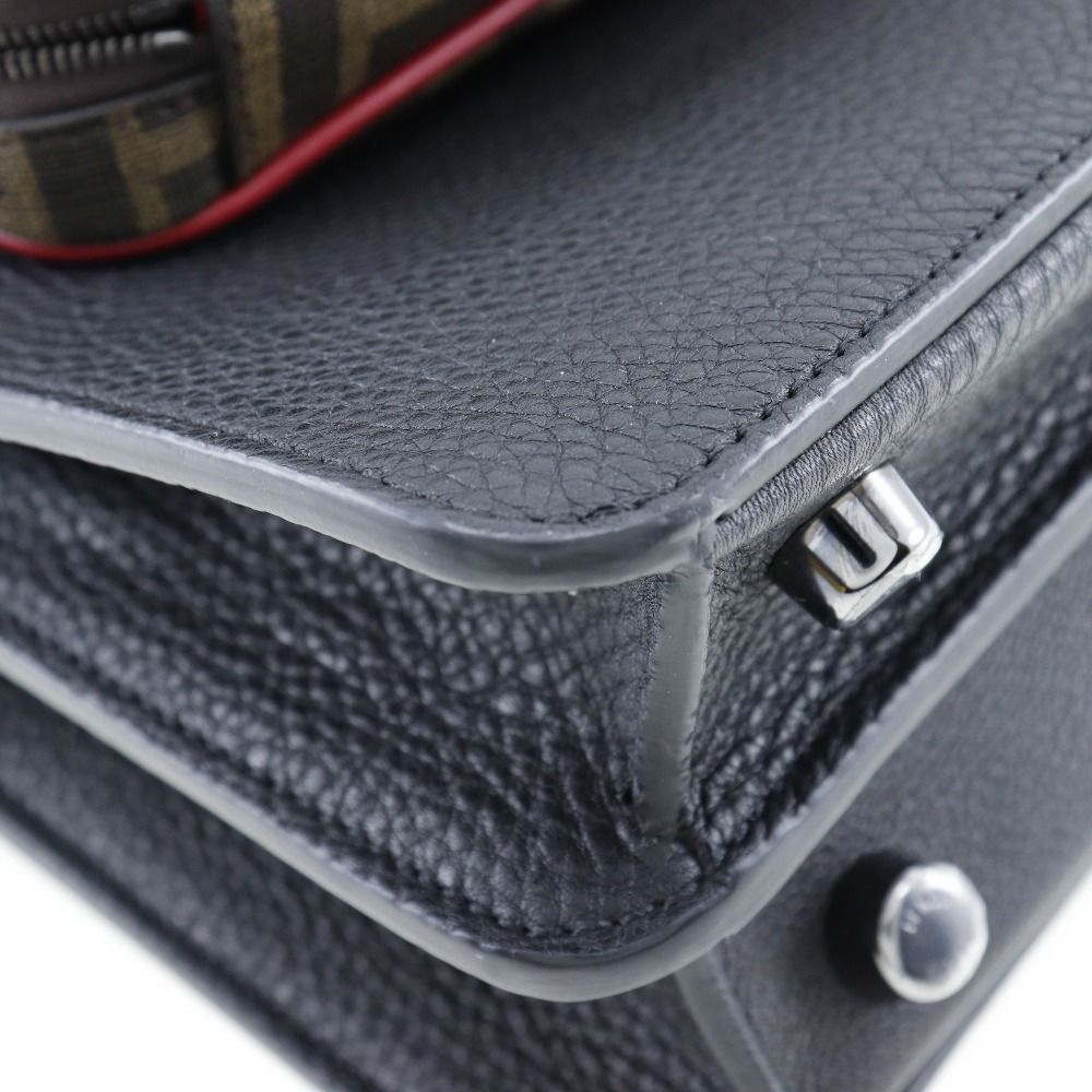 【FENDI】フェンディ ピーカブー ISeeU スモール ズッカ 7VA530 カーフ 黒/赤 レディース ハンドバッグ