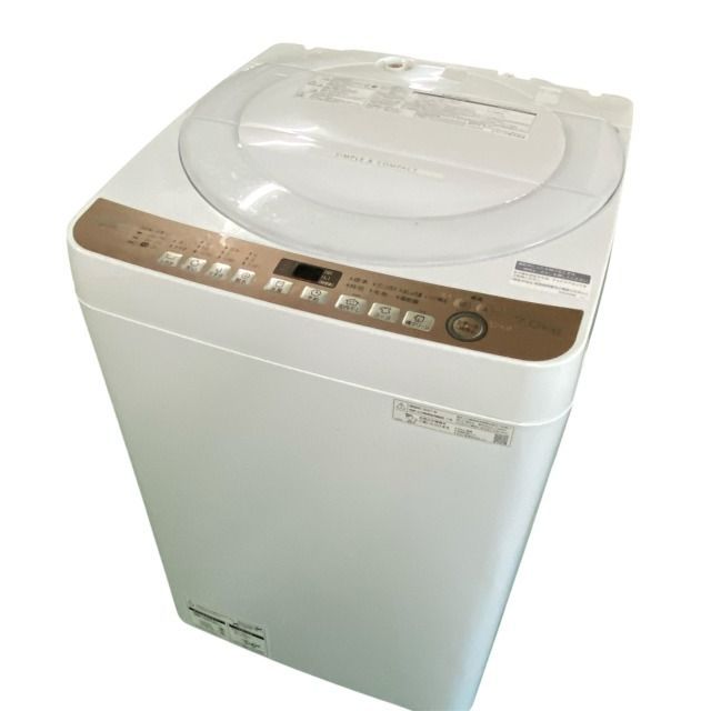 9764【中古】シャープ 7kg 全自動洗濯機 ES-T713-T 2021年製 SHARP
