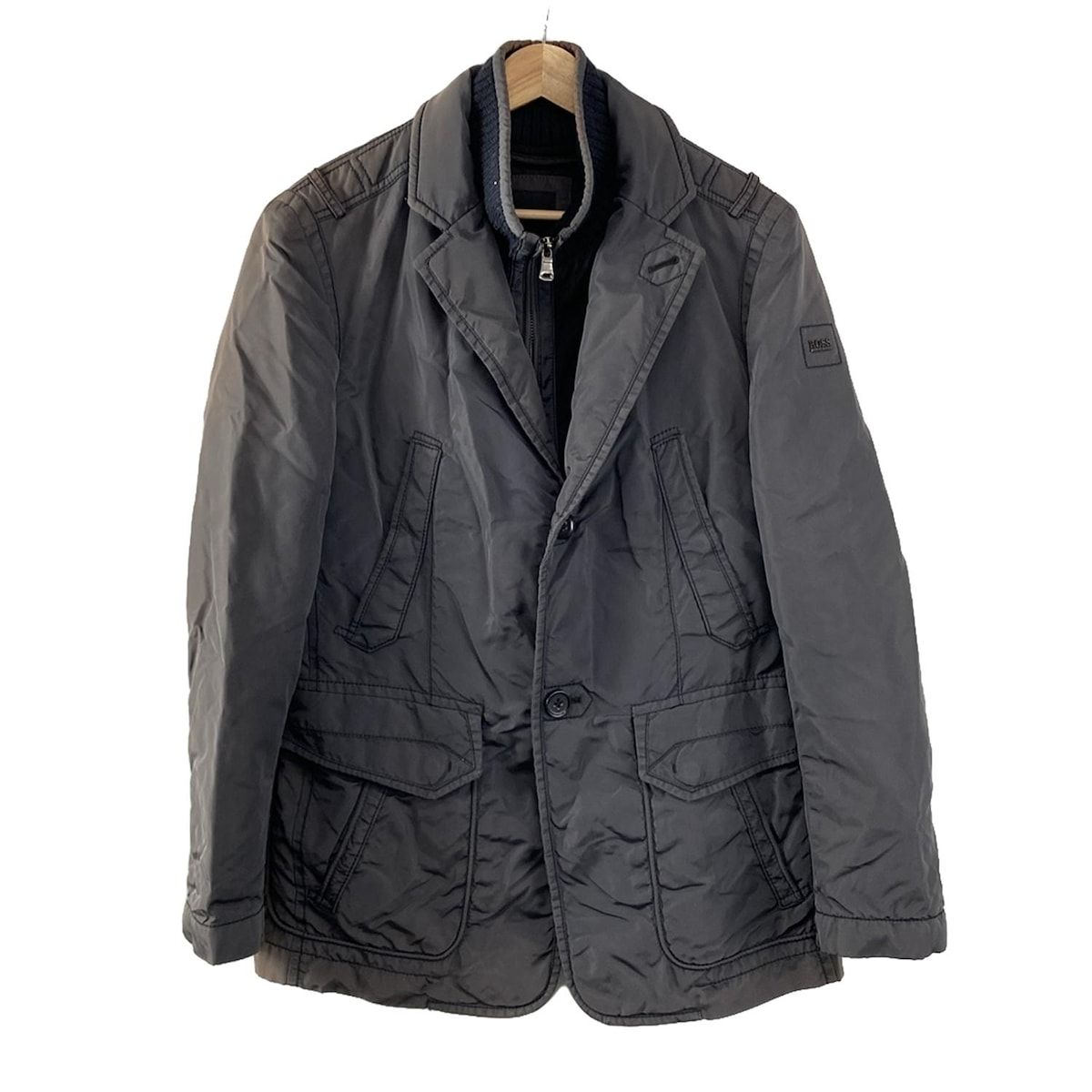 【sugar］Hugo Boss ウールブルゾンブラックＳ HUGOBOSS(ヒューゴボス) ブルゾン サイズUK 44 メンズ - ダークグレー