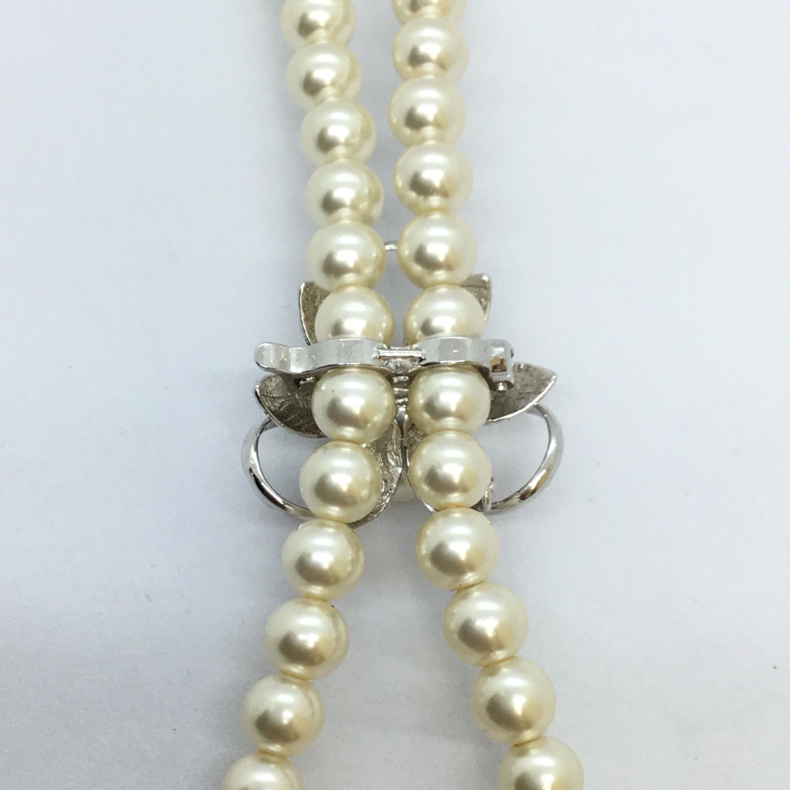 本真珠 パールネックレス ブラック系 SILVER刻印 約41cm 6mm 本真珠 