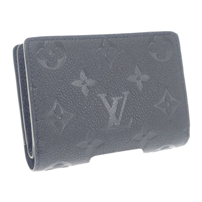 ルイヴィトン LOUIS VUITTON ポルトフォイユ ク コインケース M80151 モノグラム 二つ折り財布 モノグラムアンプラント ブラック メンズ Sランク