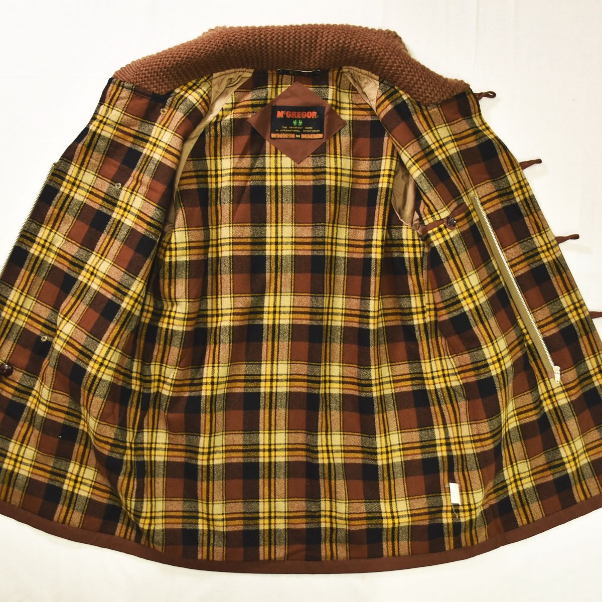 【希少】 80s マクレガー 裏ボア ランチ コート L チェック柄 ブラウン 希少】 80sヴィンテージ マクレガー McGREGOR 裏地チェック ドンキー