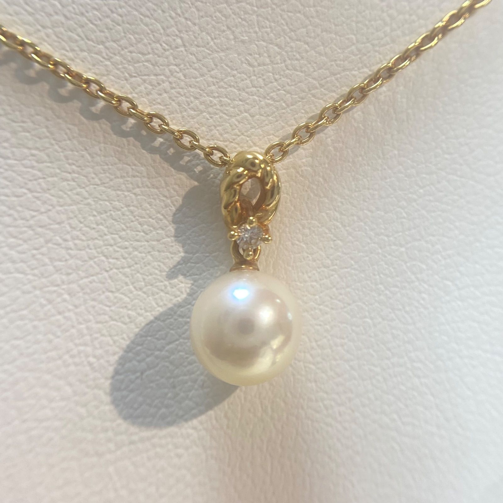 TASAKI 一粒パールネックレス K18 パール7.16㎜/ダイヤモンド0.02ct 40cm - メルカリ