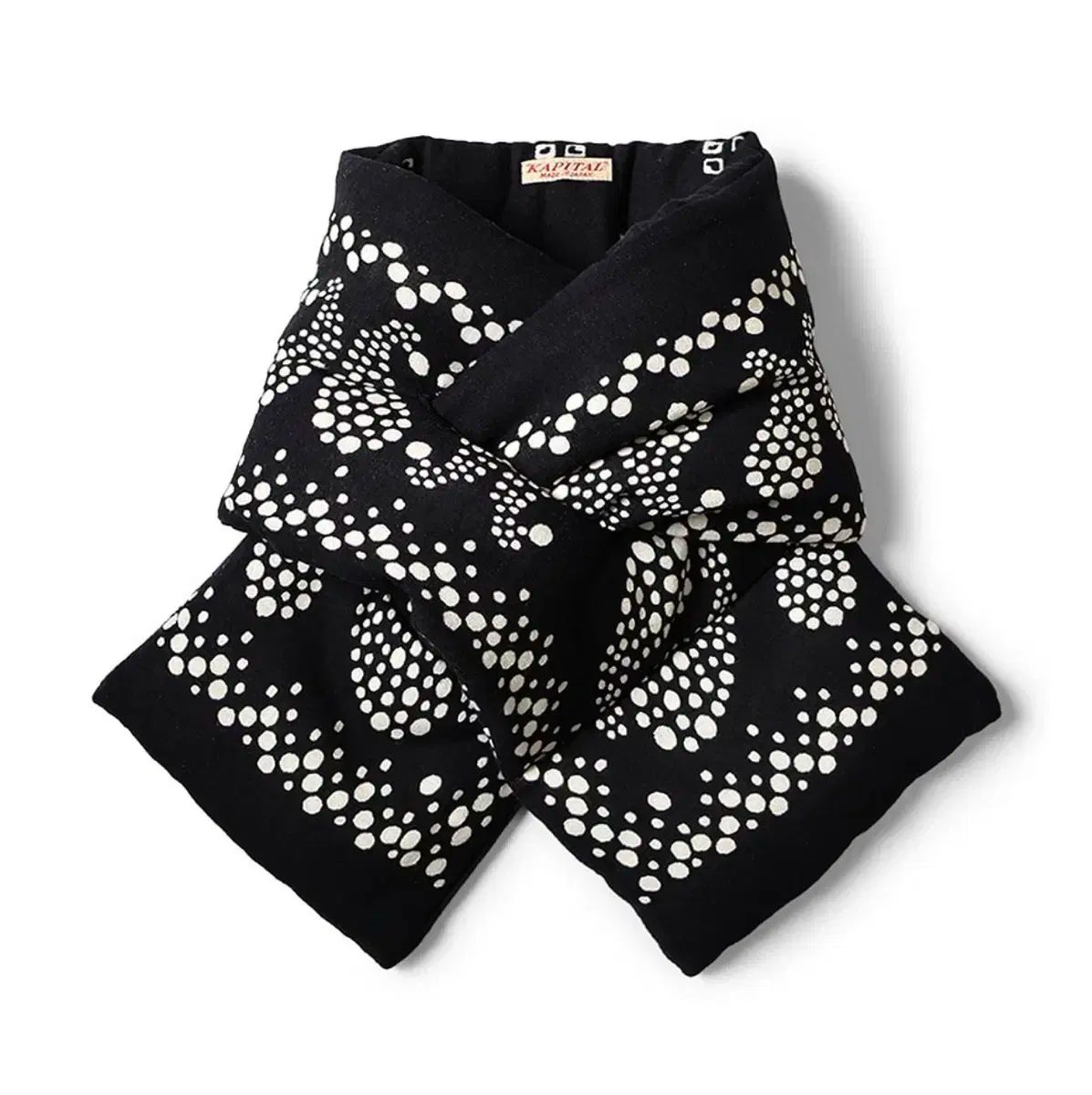 KAPITAL キャピタル 麻 レーヨン バンダナ 柄 KESA マフラー ブラック