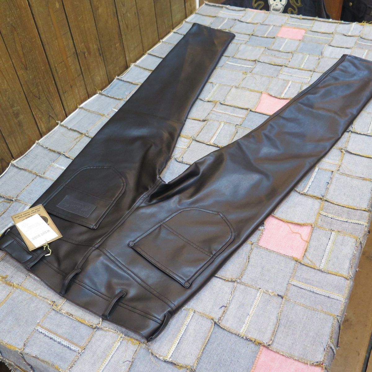 WESTRIDE ウエストライドレザーパテッドパンツ ウエストライド革パン