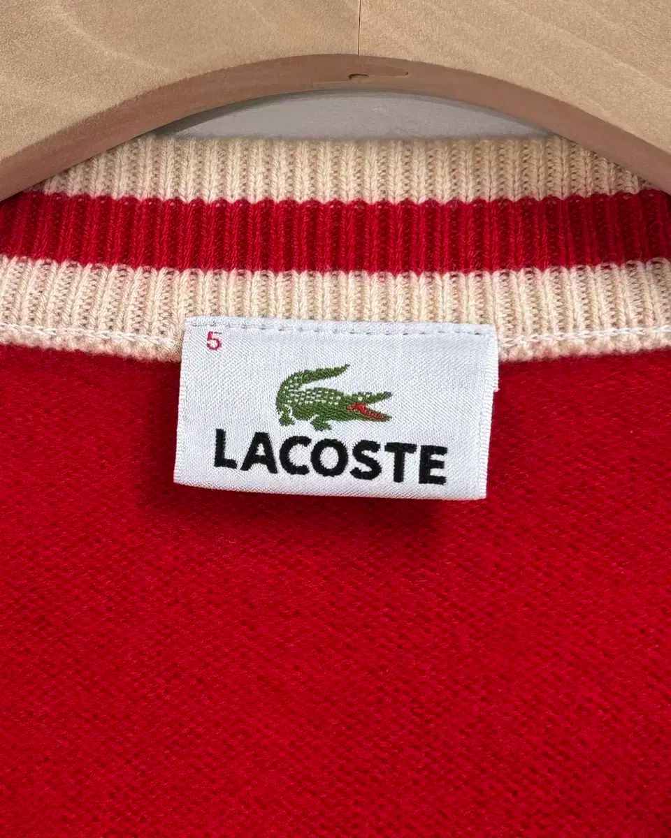 LACOSTE ラコステ レッド COLOR Vネック カーディガン NICORILABO_COM