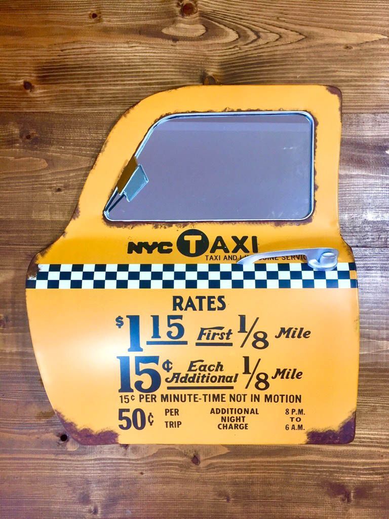 ドアミラー アメリカン雑貨 TAXI　NY　タクシー　ガレージ　鏡 壁掛け