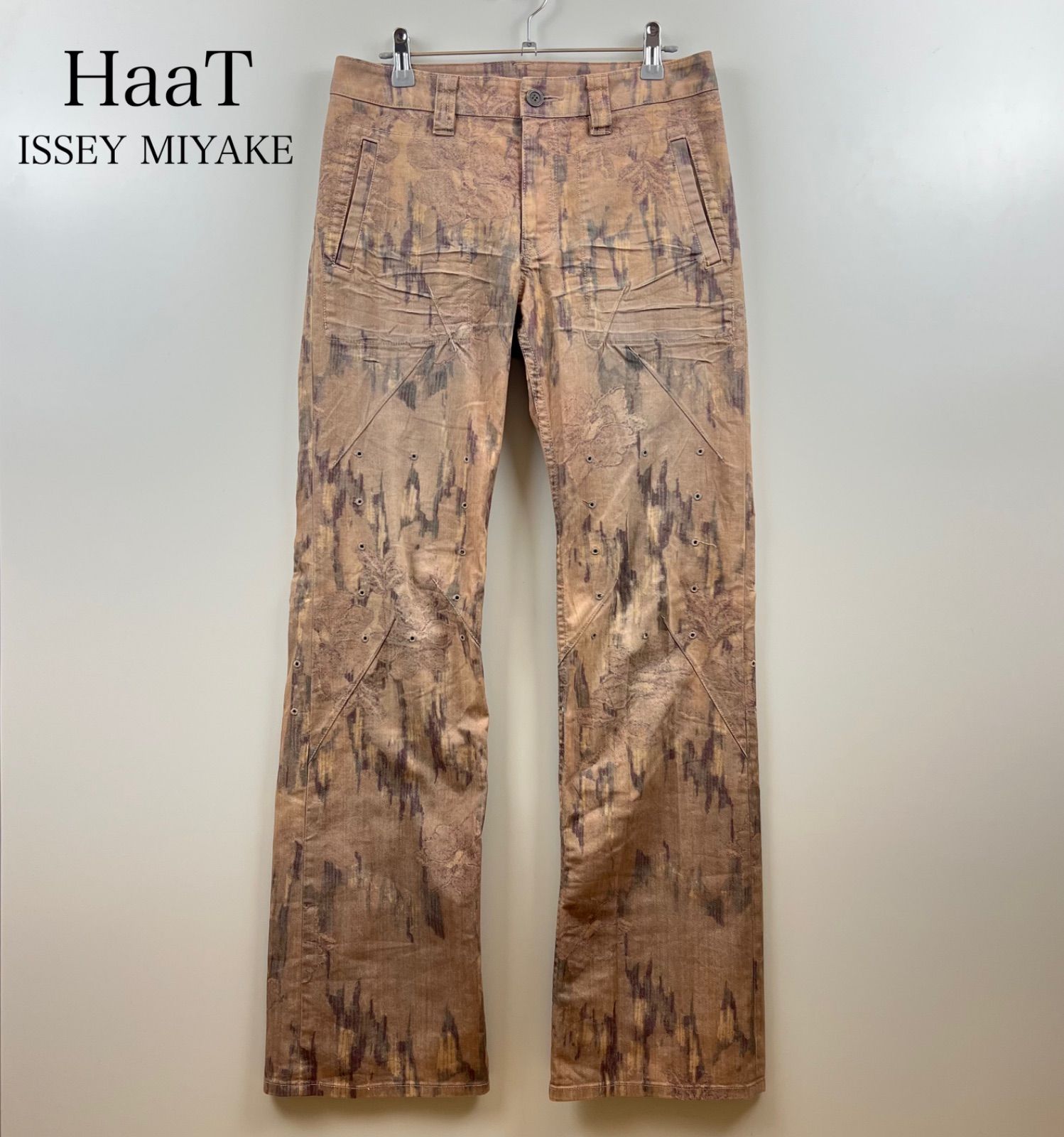 ISSEY MIYAKE 2003SS 花柄フレアパンツ 初期 パラシュート HaaT ISSEY MIYAKE 00s archive ventilation flower flare pants
