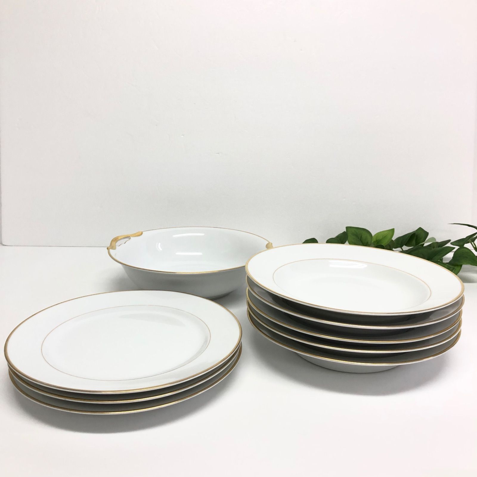 東洋陶器 TOTO製 プレート＆ボウルセット 9枚 食器 お皿 セット金彩