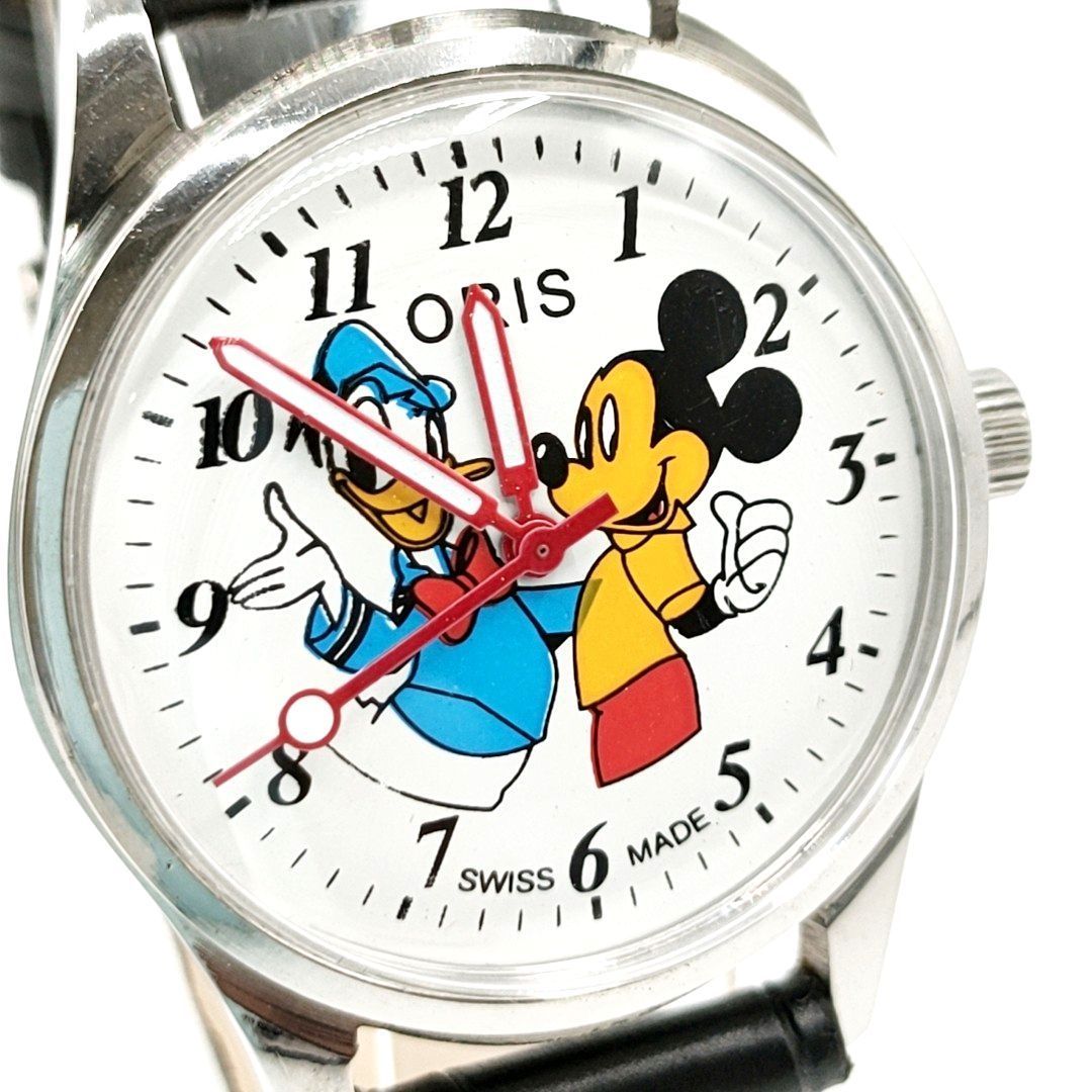 ORIS 腕時計 手巻きDisney ドナルドダッグ 革バンド - 時計