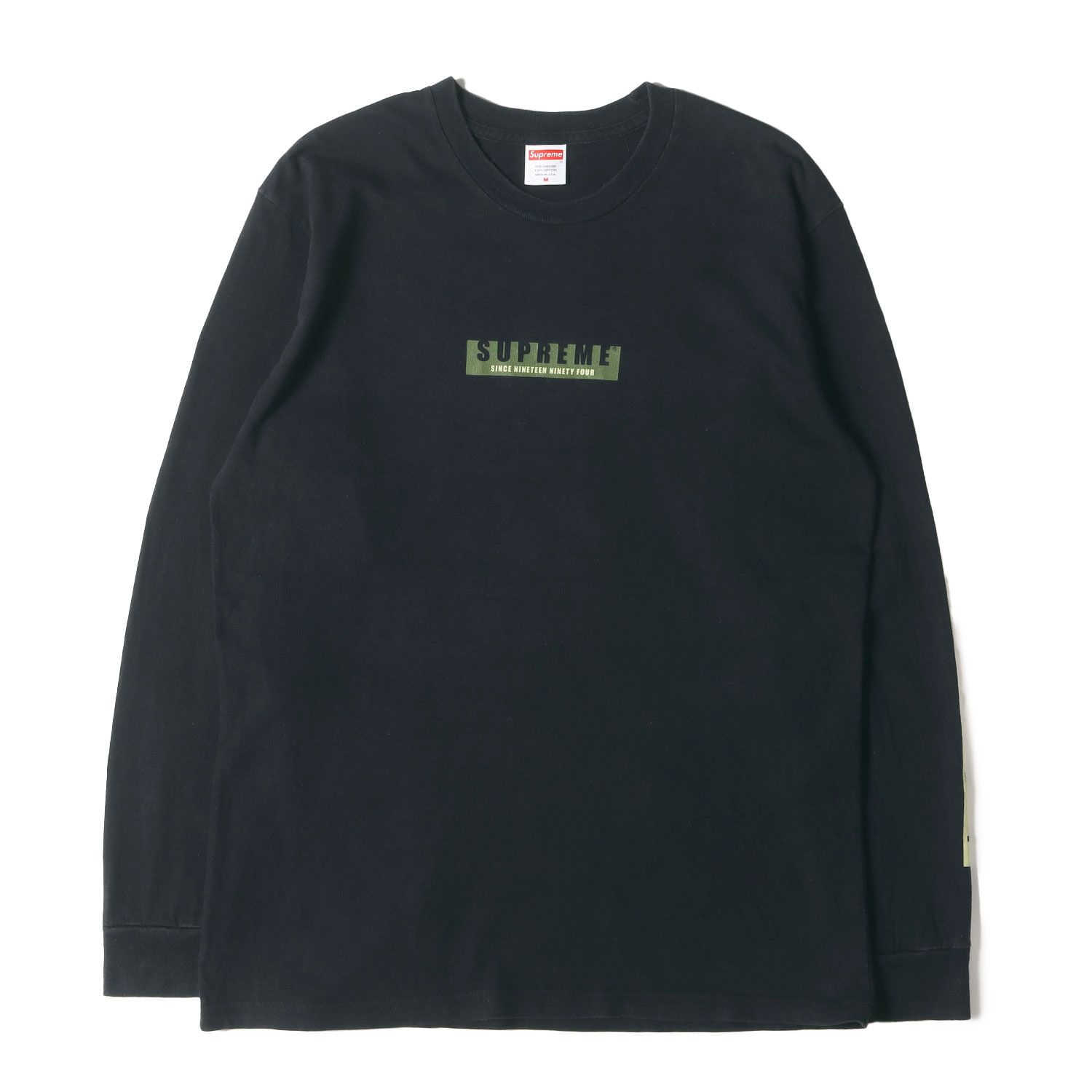 Supreme 長袖シャツ 黒 未使用品 シュプリーム SUPREME ロンTシャツ 長袖 バックロゴ