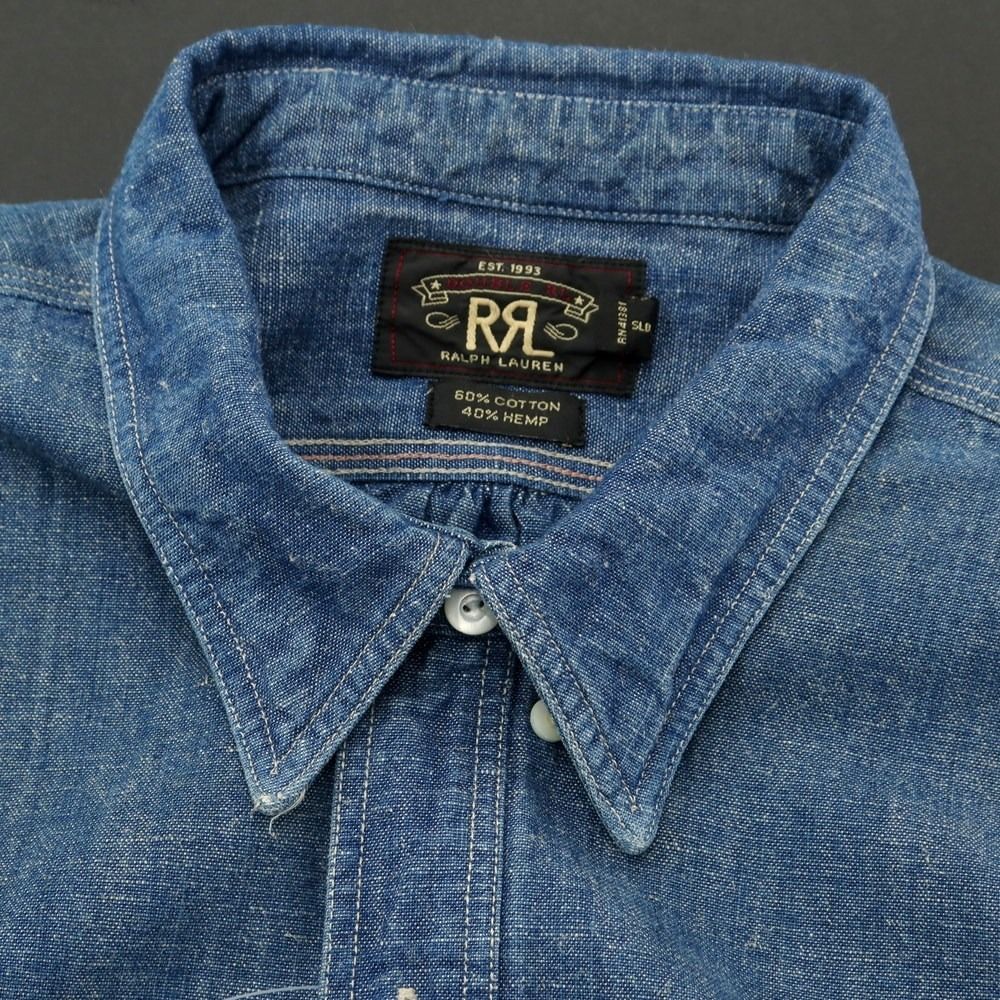 【美品】RRL ダブルアールエル デニムシャツ RRL ダブルアールエルインディゴデニムシャツ