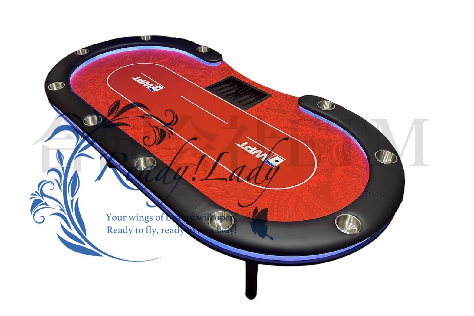 新品未使用 LEDポーカーテーブル　WPTレッドデザイン 　カジノテーブル 新品未使用 LEDポーカーテーブル WPTレッド