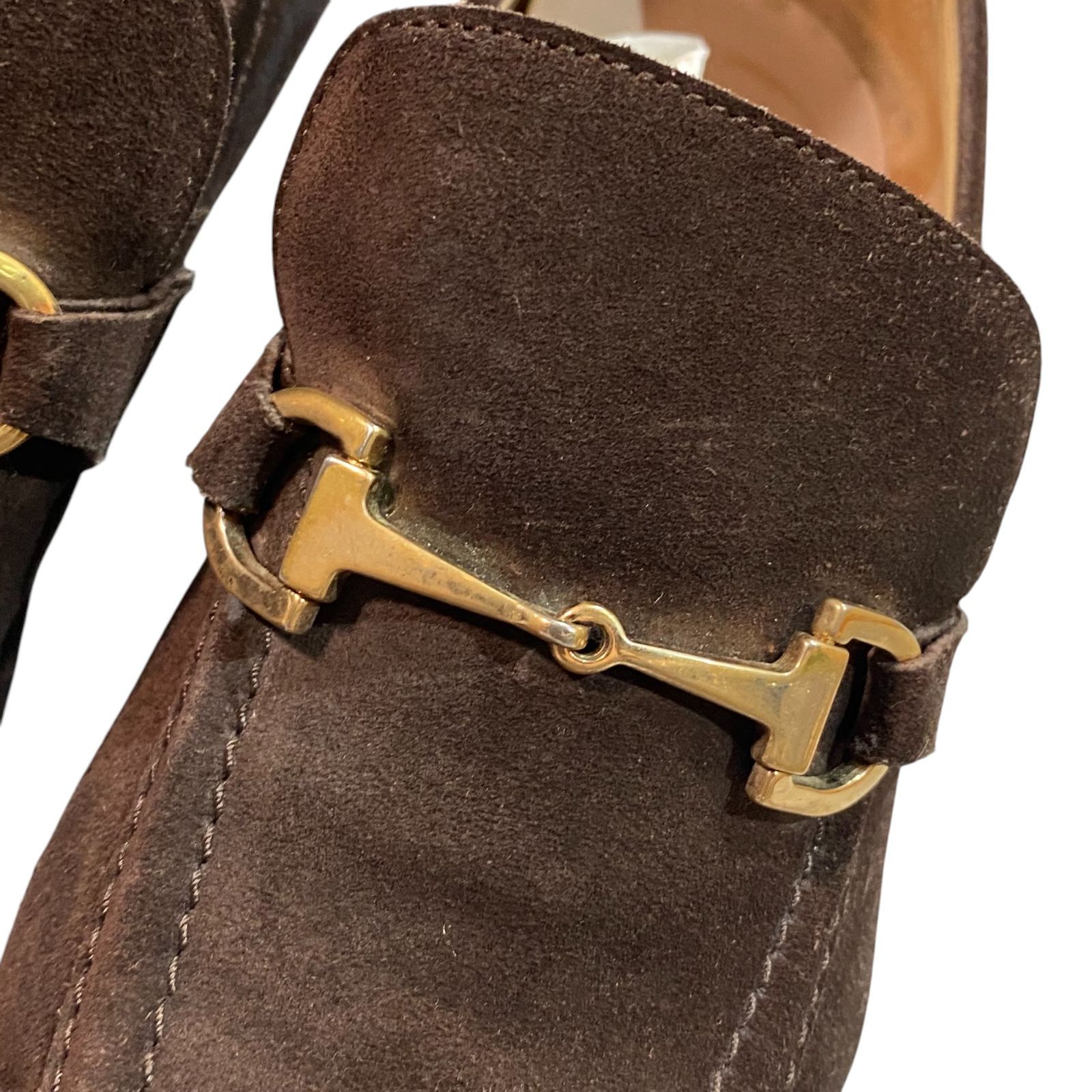 GUCCI グッチ スエード ビットローファー パンプス ブラウン 36C