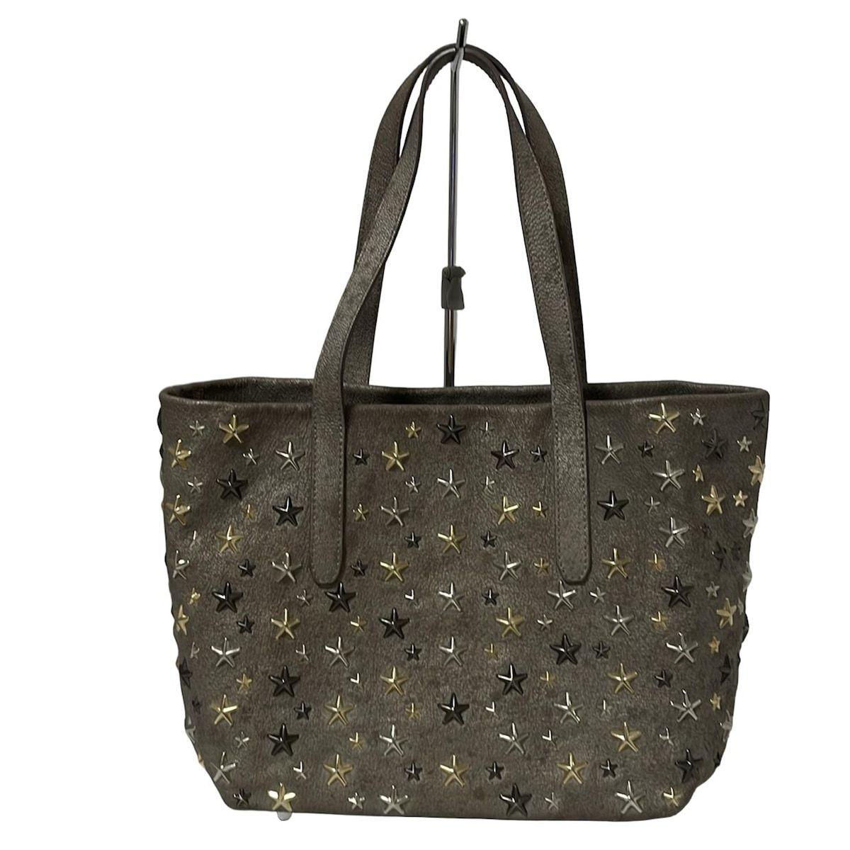 JIMMY CHOO(ジミーチュウ) ハンドバッグ - シルバー×ゴールド レザー