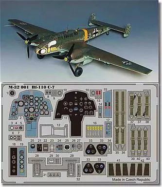 プラモデル　1/32 ドイツ空軍 Bf110 C-7 専用カラーエッチングパーツ付 [CH3203PE] Amazon | サイバーホビー 1/32 Bf110 C-7専用カラーエッチング