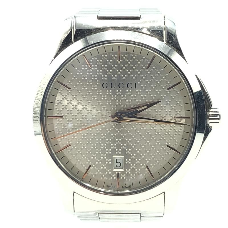 GUCCI Gタイムレス クォーツ腕時計 126.4 ▲裏蓋汚れあり グッチ 17
