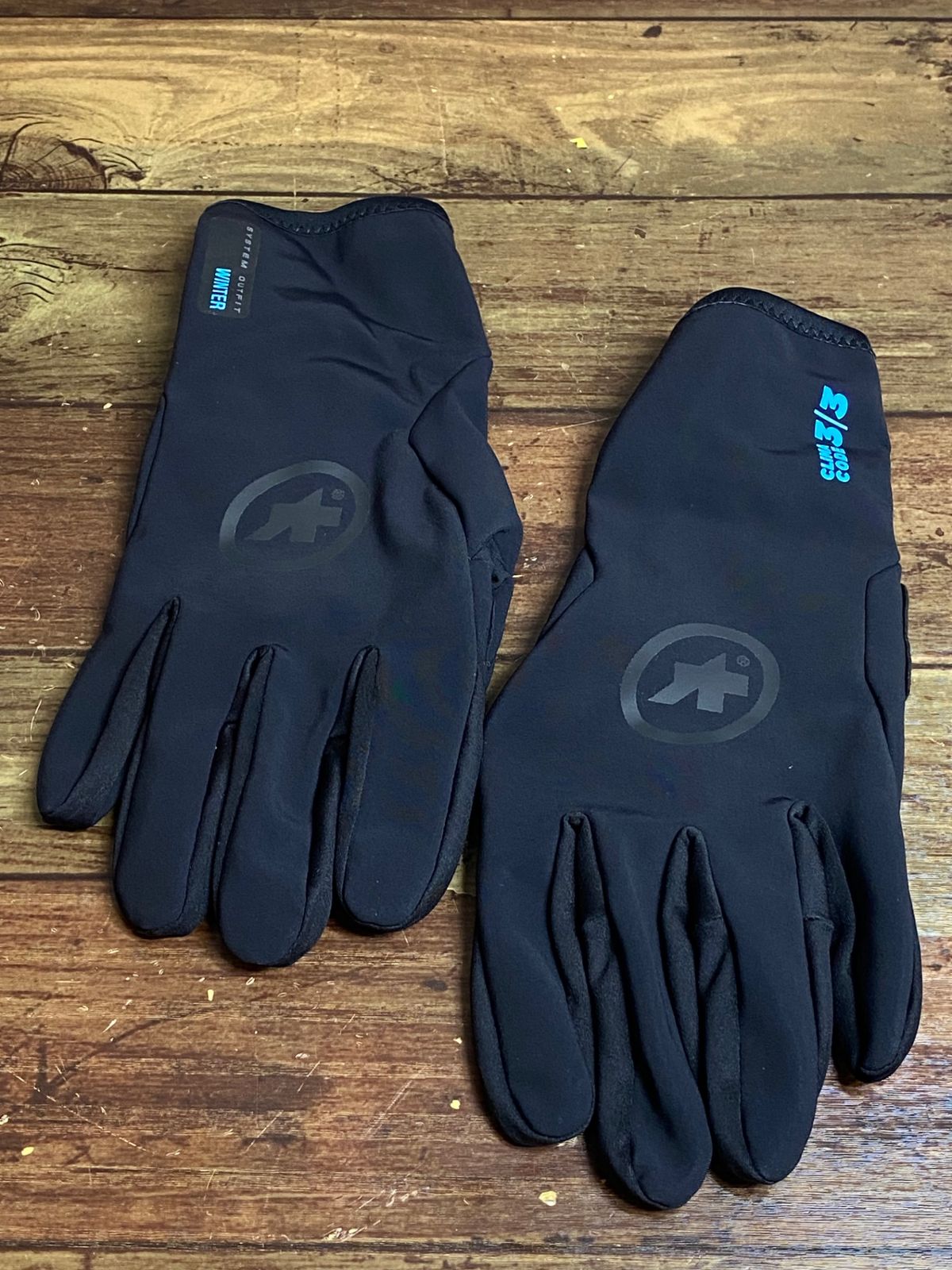 JF824 アソス assos WINTER GLOVES EVO 長指 グローブ 黒 M 裏起毛
