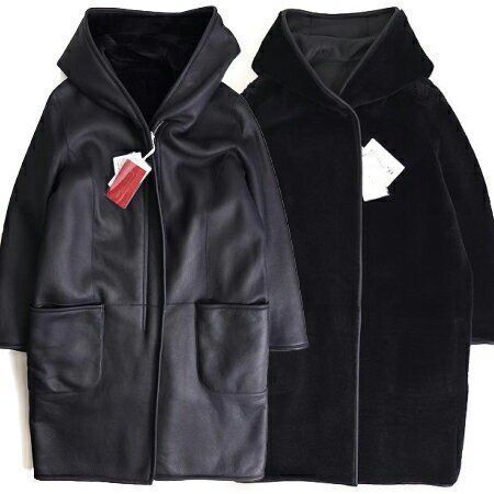 美品【ムートンコート】Pelley Lusso 羊革　ペレリールッソ 新品 ペレリールッソ Pelley Lusso リバーシブル 羊革 ムートン