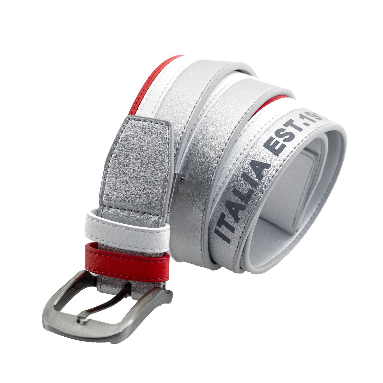 (公式)ワールドゴルフ FILA フィラ FL-STBT-W フィラ メンズベルト シルバー×ホワイト