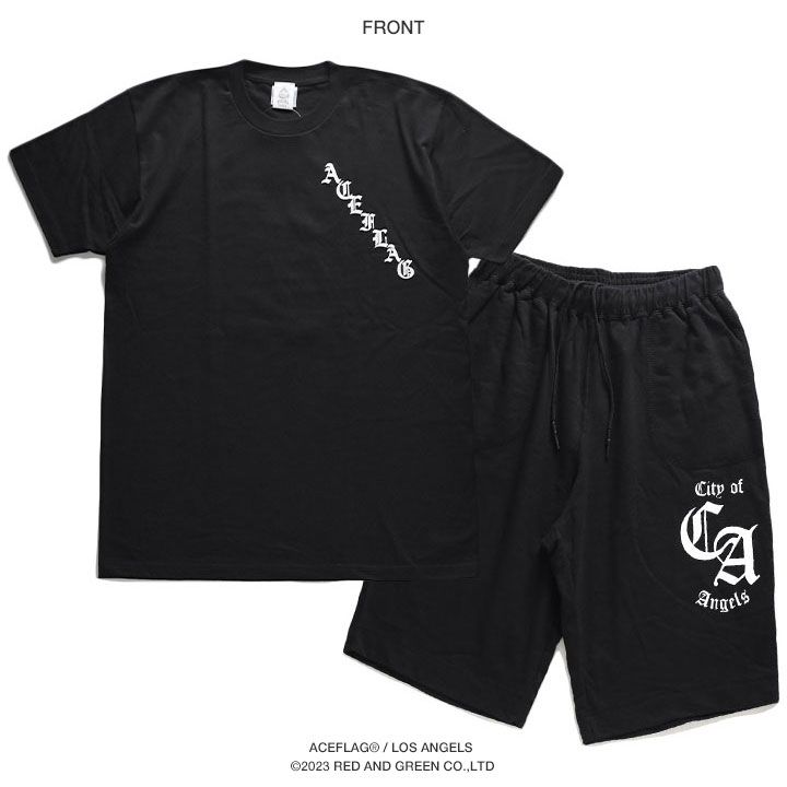 ACEFLAG 上下セット 半袖 ブランド Tシャツ ハーフパンツ 上下 メンズ