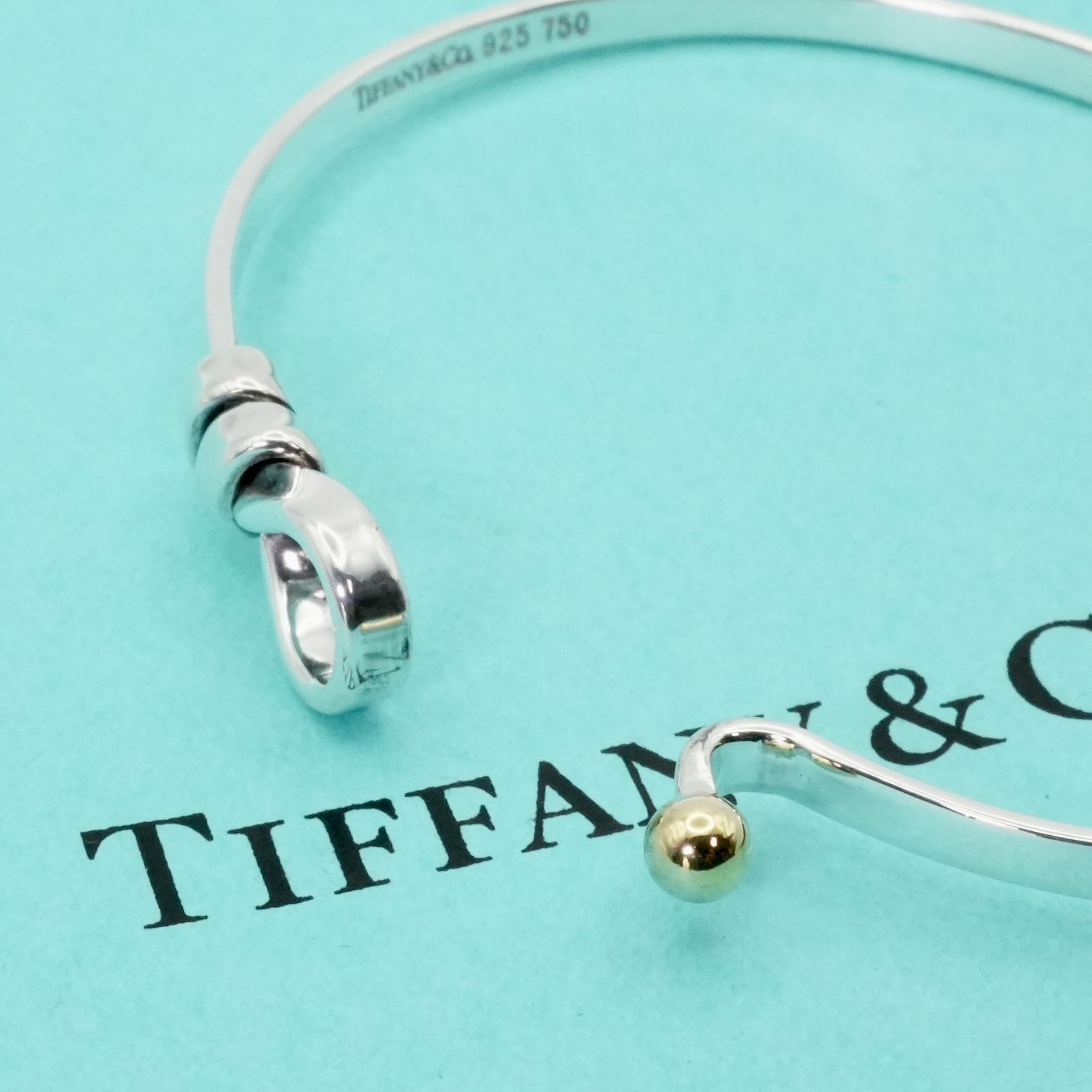 ✨極美品✨ティファニー　バングル　ブレスレット　ラブノット　フック＆アイ　コンビ 極美品 ティファニー フック&アイ コンビ バングル ラブノット25