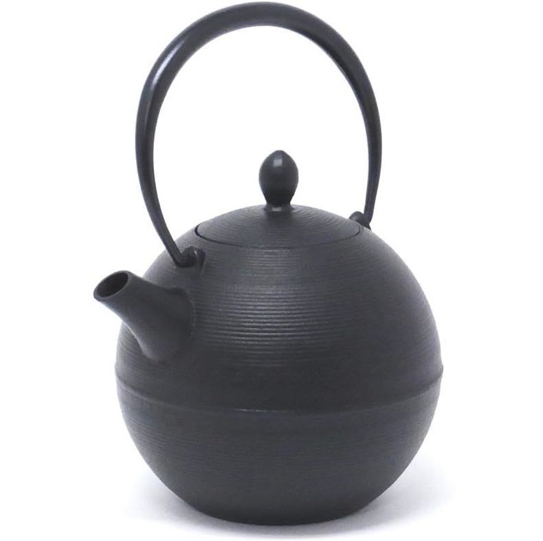 岩鋳 南部鉄器 鉄瓶兼急須 日の丸 黒 茶こし付き 10071