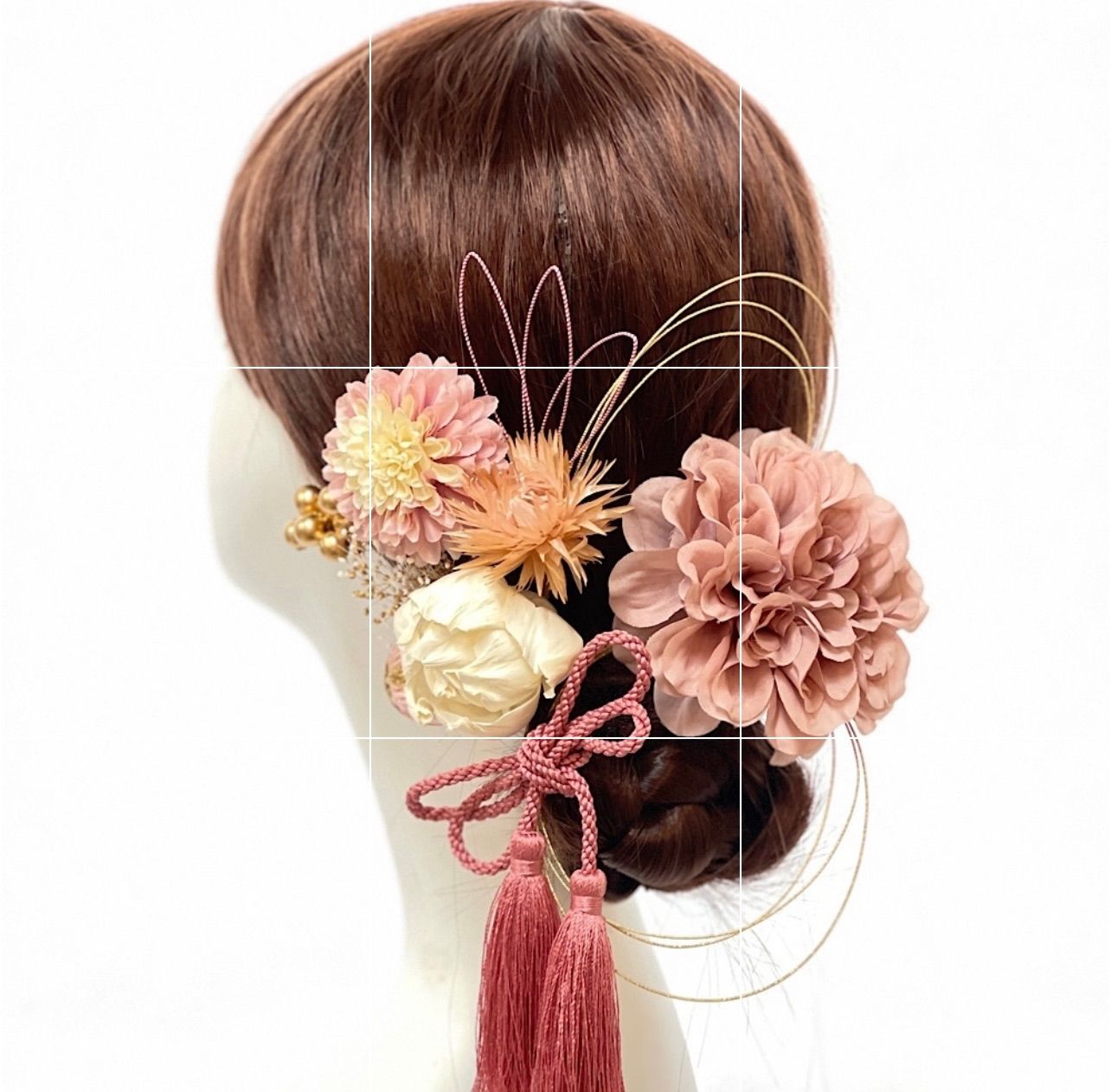 造花の花ボール（タッセル付き）七五三、ウェディング 和風 造花の花