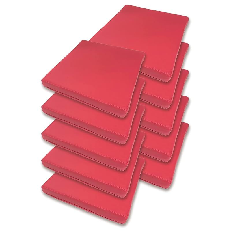 金鵄 レザークッション 日本製ウレタン 低反発 高反発 座布団 コラム 40x40x5 レッド 10 1