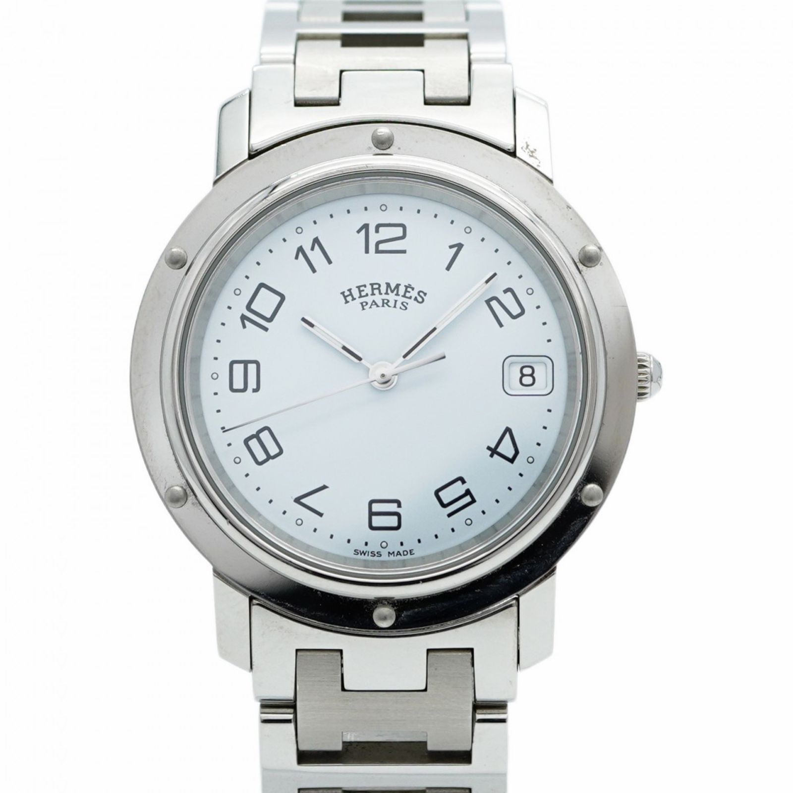 エルメス クリッパー CL6.710 白文字盤腕時計 メンズ