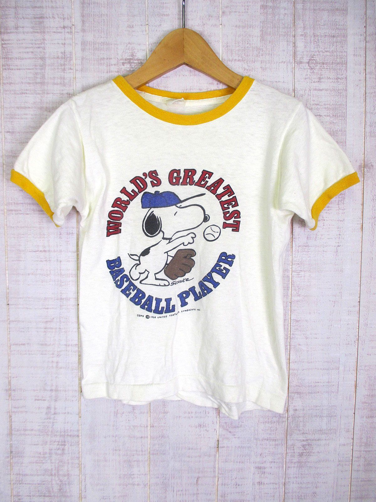 50's　ヴィンテージ　PEANUTS　スヌーピー　キッズ　Tシャツ　10-12　USA製　ktt09