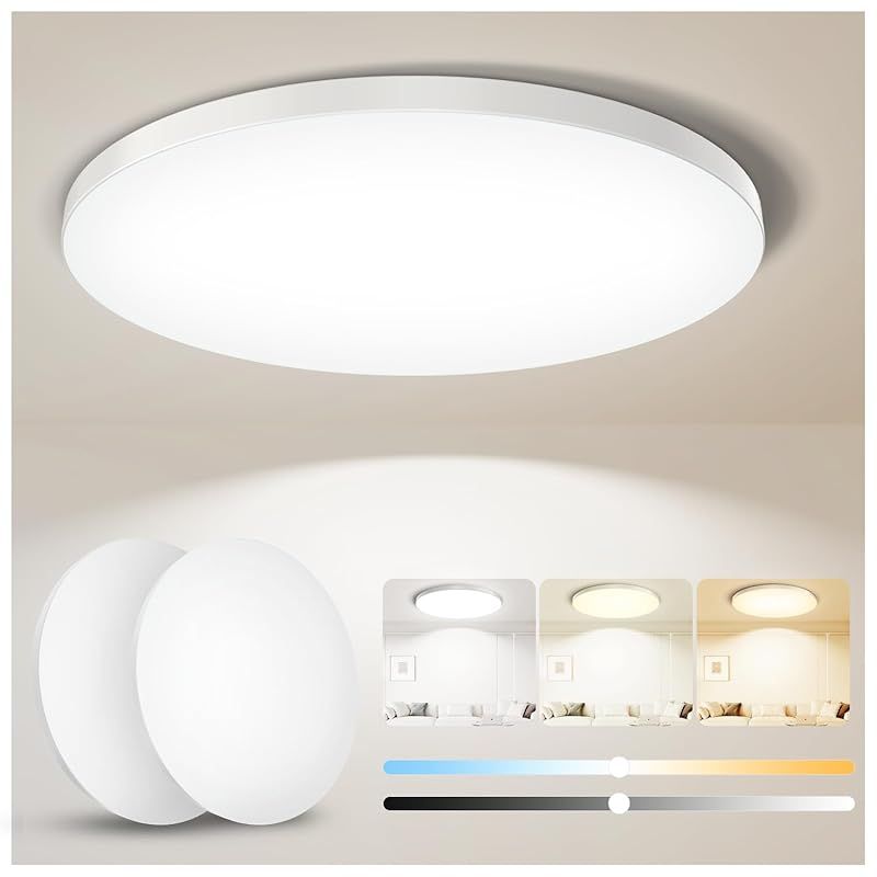Coizabera LED シーリングライト 8畳 2個セット 32W 3990lm 調光調色 豆電球常夜灯 天井照明器具 おしゃれ 蛍光灯 リモコン付き スマホAPP操作 6畳 8畳 和室/洋室/寝室/玄関/リビング/キッチン適用 0