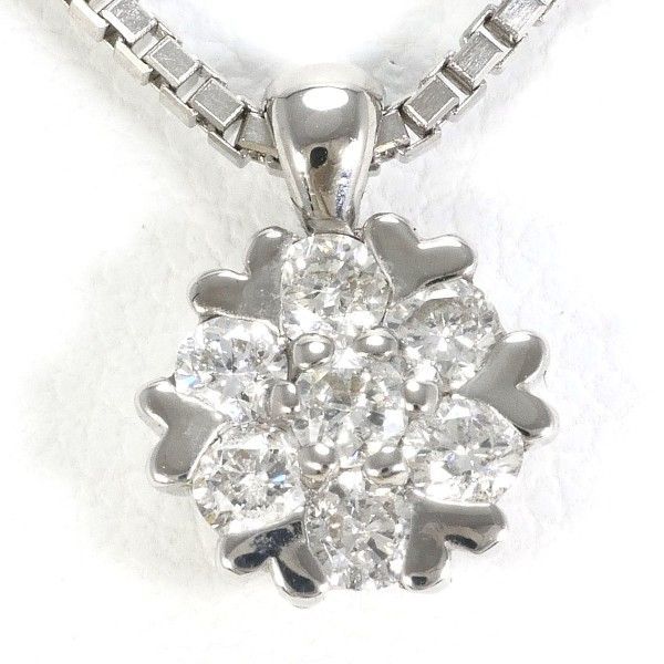 K18WG ネックレス Necklace ダイヤ 0.30 カード鑑別書 総重量約5.5g 約45cm