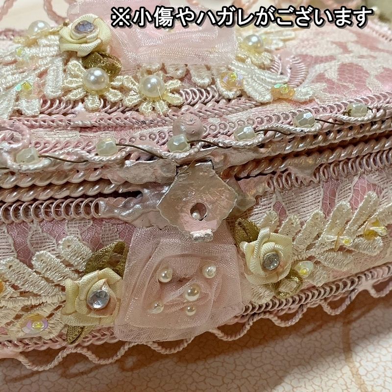 ロココ調 ジュエリーボックス ピンク ケース 長方形型ボックス ローズ