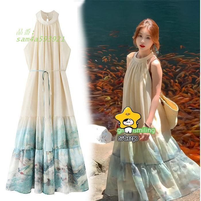 リゾートワンピース レディース サマードレス ワンピース 夏ワンピ ロング 大きいサイズ ゆったり 春夏 大きめ ファッション カジュアル おしゃれ 体型カバー am4a593921