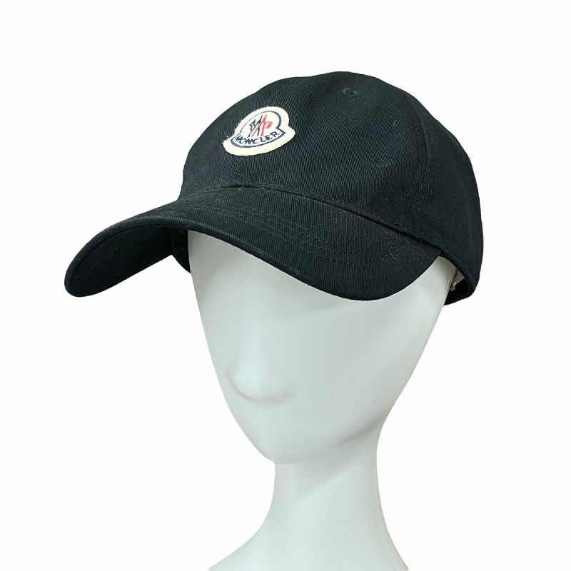 モンクレール MONCLER ロゴワッペン キャップ 帽子 58-66㎝ 黒  