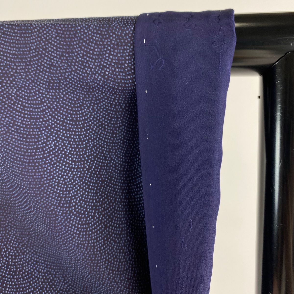 付下げ 身丈164cm 裄丈68cm L 袷 文字紋 宝づくし 紺色 正絹 逸品  